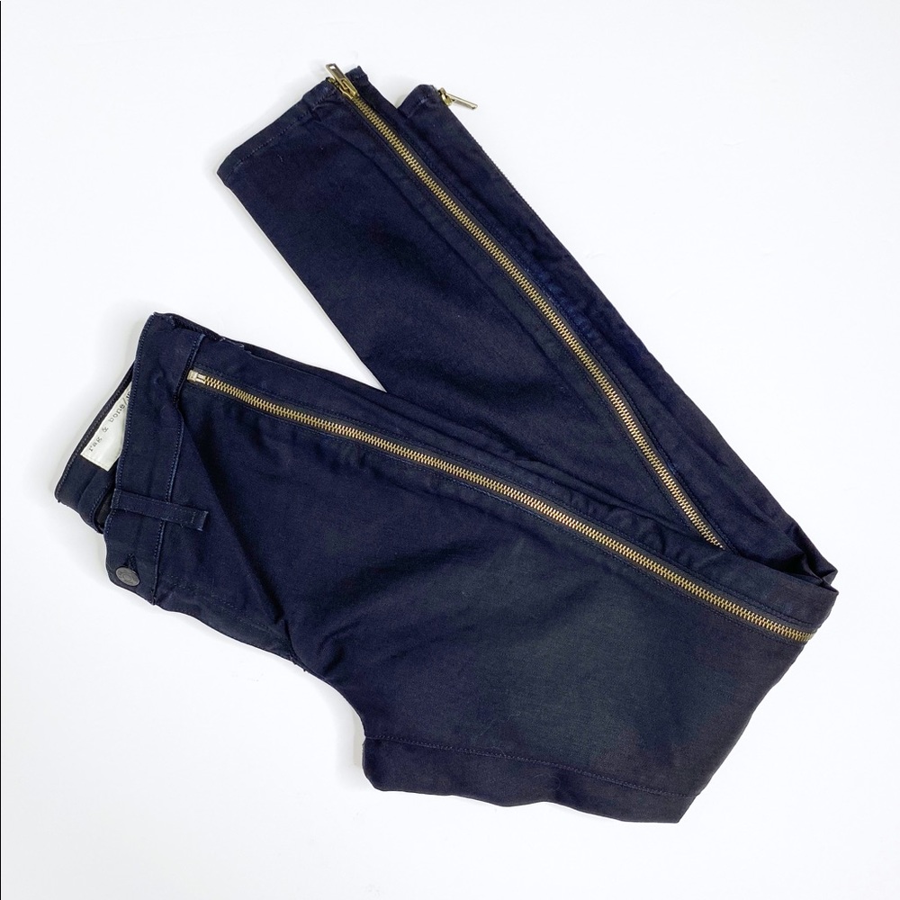 RAG & BONE Black Side Zip Skinny High Waist Jeans - Picture 6 of 8